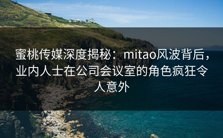 蜜桃传媒深度揭秘:mitao风波背后,业内人士在公司会议室的角色疯狂令人意外 蜜桃传媒深度揭秘:mitao风波背后,业内人士在公司会议室的角色疯狂令人意外