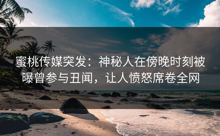 蜜桃传媒突发：神秘人在傍晚时刻被曝曾参与丑闻，让人愤怒席卷全网
