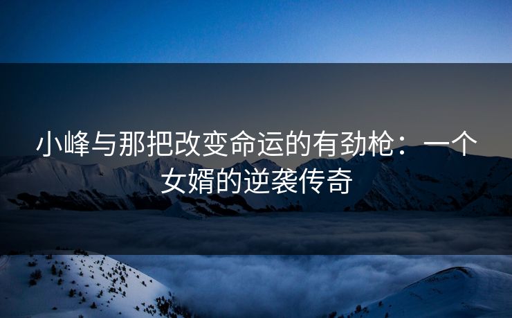 小峰与那把改变命运的有劲枪：一个女婿的逆袭传奇